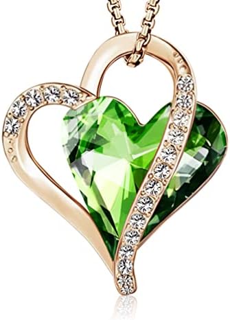 Ogrlica za Majčin dan Zlatna ogrlica od srca ženska Infinity Love Heart privjesak sa rođendanskim kristalnim ogrlicama za žene, pozlaćena dvostruka ogrlica od srca, ogrlice od kubnog cirkonija, pokloni za žene / mamu / djevojčice