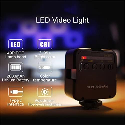 ZLXDP Mini LED video uredski svijet 2000mAh 5500K zumiranje osvjetljenja Fotografska rasvjeta