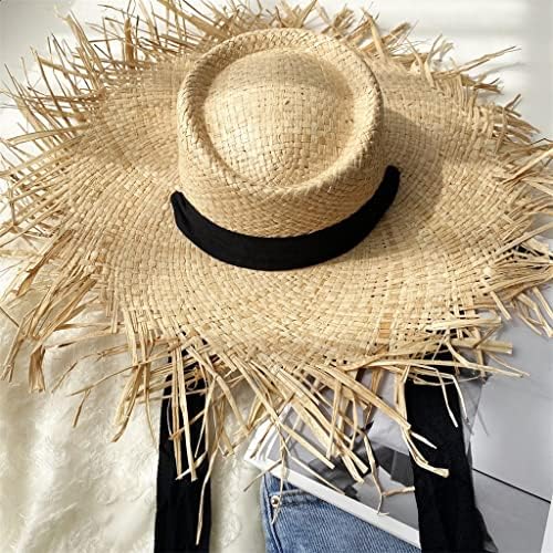 Zsedp Ljeto Prirodna prirodna rafija šešir za odmor Turistička putovanja na plaži Hat Handmade Weave ženski široki rub sunčani šešir