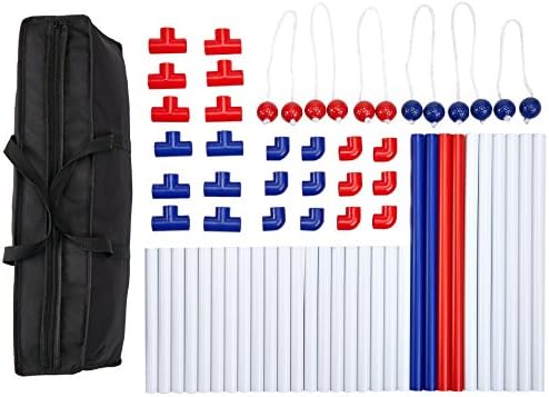 Basics Ladder Toss Outdoor Lawn Game Set sa mekom torbicom za nošenje-22 x 26 x 38 inča, crvena