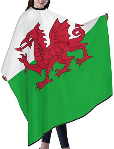 Wales zastava velški nacionalni zastava Barber ogrtač profesionalni vodootporni frizerski salon pokrivač antistatički frizerski ogrtač šampon-otporan na berber dodatna oprema salon za kosu zaduže za odrasle 55 x 66 u