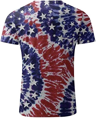 XXBR MENS Patriotske vojnice majice kratkih rukava, 4. srpnja Retro nevolje u nevolji američke zastave vrhovi
