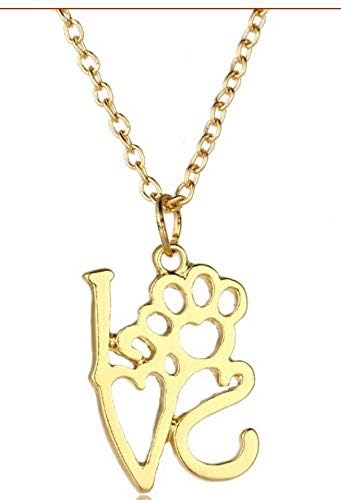 Trendy Love Heart Dog Mačka šapa Print Otisci privjesak Privjesak ogrlice za životinje Životinje za spašavanje