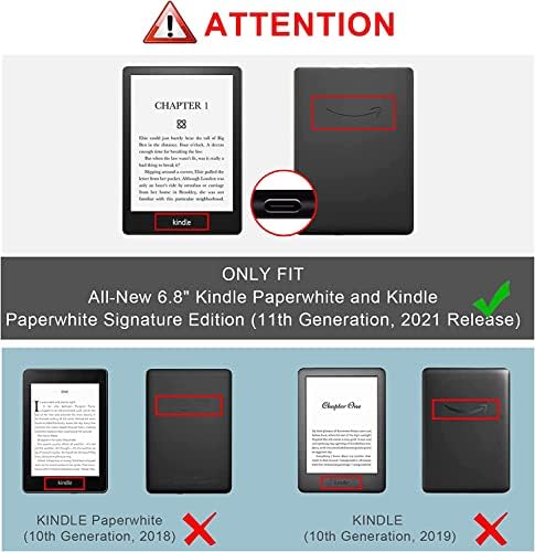 Stalak za Kindle Paperwhite 11. generacije i Potpisno izdanje-sa automatskim buđenjem/spavanjem, Pu poklopcem sa remenom za ruke, samo za