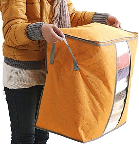 Gvenerikom Velika torba za pohranu odjeće, sklopivi posteljini Duvet za posteljice bez tkane kutije za odlaganje, meka i prozračna kutija za odjeću od bambusa