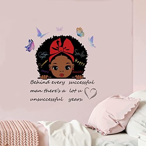 Zidne naljepnice za crne djevojke za djevojčice spavaća soba, inspirativne naljepnice s citatom naljepnice