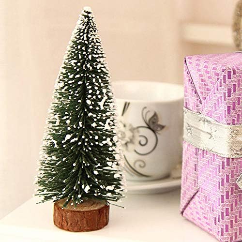 Božićno stablo Božićni mini stablo bijeli Cedar Desktop Mali Xmas Tree 6 kom Božićni dekor
