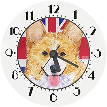 UNICEU 5,7 inčni zidni sat, cvjetni labrador štene slatki dizajn, tih nekucajući jednostavan za čitanje za djecu,