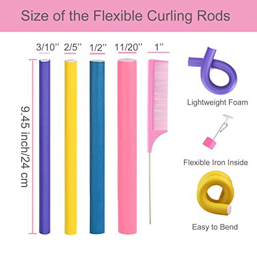 36kom 9,45 fleksibilni štapići za uvijanje Twist Foam valjci za kosu, uvijači za kosu valjci za kosu Flexi