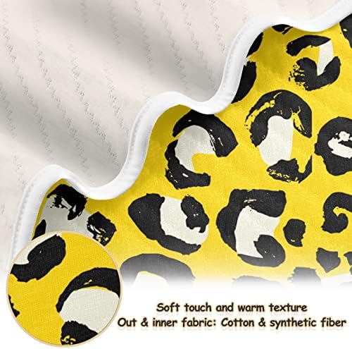 Žuti leopard print bebe za dječake super mekane pokrivače za toplim podloga za djevojke lagana krevetića