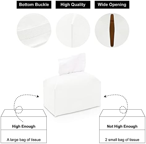 Kožna maramica kutija Cover pravougaona - sa besplatnom ladicom moderni Pu držač dekorativna idealna za dom,