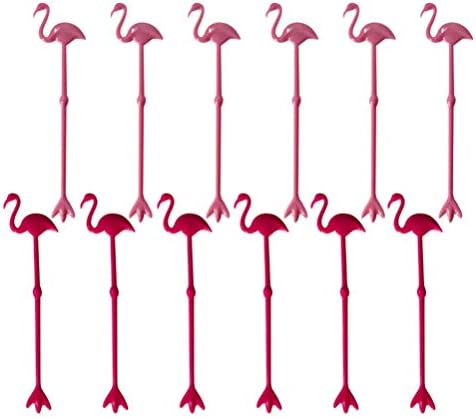 ABOOFAN 12kom štapići za miješanje koktela Flamingo štapići za miješanje koktel Swizzle Miješalica piće Kafa Milkshake napitak Stir Sticks za dekoraciju havajske zabave Pink Rosy