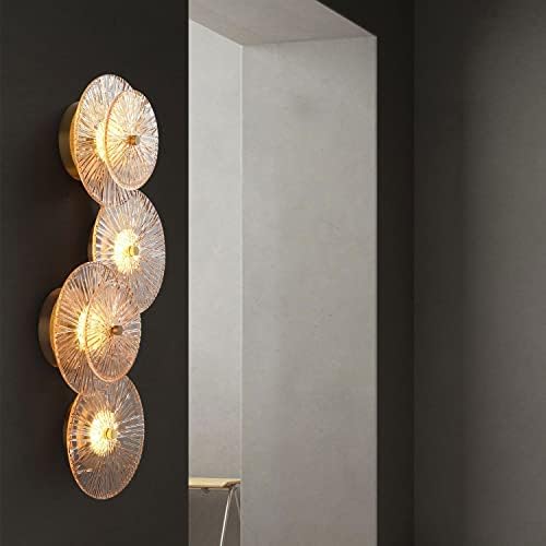 Jadssox Luxury Glass Wall Sconce Copper Wall Fixture, moderna LED zidna lampa za montiranje na