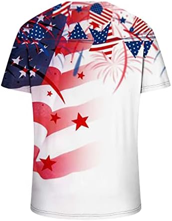 PIMOXV MENS V izrez 4. srpnja Košulje Plus veličina Patriotske košulje Američka zastava Tiskana nezavisnost 2023 Odmor bluza