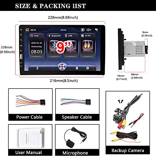 Single Din Car Stereo podrška Carplay i Android Auto 9 '' Touch ekrana Auto Audio EQ Multimedia Player