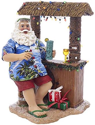 Kurt S. Adler 11 Beach Santa na Tiki baru figura, smeđa