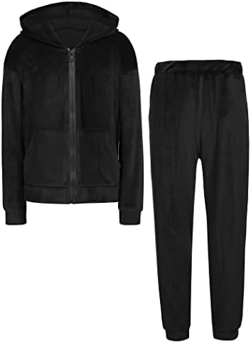 Hopeac Girls Casual Basic Velor Zip up hoodie duksevi za trenerke Jogger Outfits