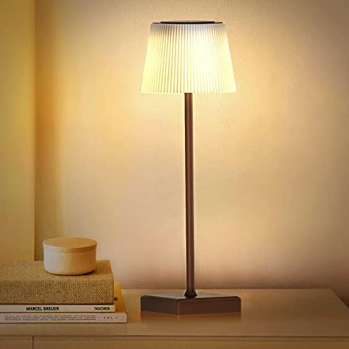 ZZWS LED stolna lampa punjiva bežična lampa 3 boje bez stepena, noćna lampa za zatamnjenje na dodir, stolna lampa