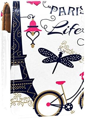 Mini ruž za usne sa ogledalom za torbicu, Eiffelov toranj Paris Love Bicycle Dragonflies prijenosni držač kućišta