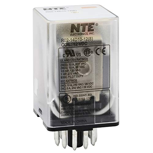 Nte Electronics R02-14d10-12 R02 serija Višekontaktni DC relej opšte namene, 3pdt kontaktni aranžman,