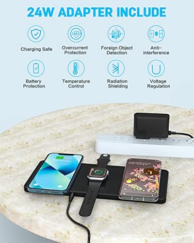 ZealSound Wireless Charger 3 u 1,10 w brza bežična podloga za punjenje za Apple iWatch, Airpod, 14