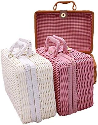 Anncus Vintage Rattan tkanište za pohranu Kućište za šminkanje kofer Organizator kofera -
