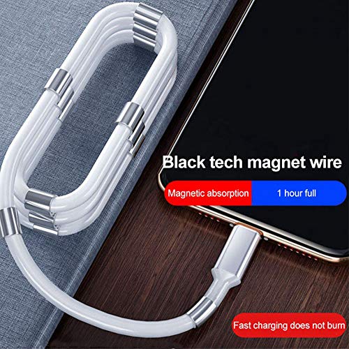 Jjkkzvz 2pack nadograđeni kabel za magnetni punjenje tipa, uvlačiv USB C tip kabela za prenos podataka, zavojni