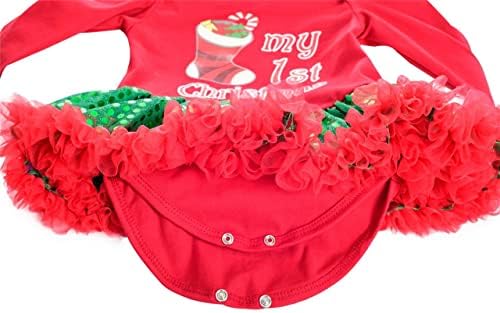 Dressy Daisy Moj prvi prvi božićni odjeća za dječje djevojke Xmas Party Oneye Romper Bodysuit Tutu