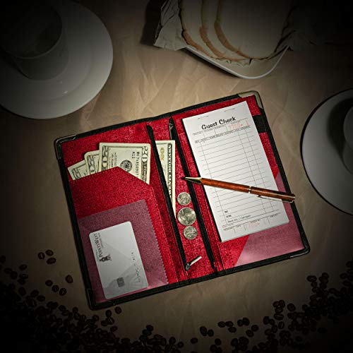 Golgino Server knjiga za konobaricu & amp; konobar 9 x 5 inč, dva Zipper džepovi & ID Holder, Premium