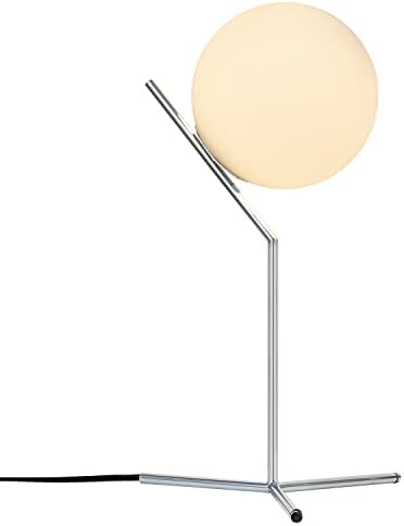 Bokt Modern Chrome Metal Globe Stolna lampica Savremeni mlijeko White Glass Reading Lamps 1-Light