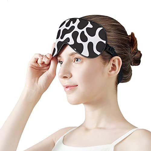 Crno-bijela krava koža mekana maska ​​za oči efektivna maska ​​za spavanje za spavanje Udobnost za povezivanje