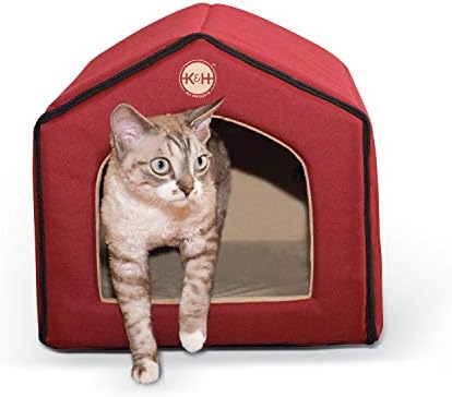 K& H Pet Products Indoor pet House Red/Tan 16 x 15x 14