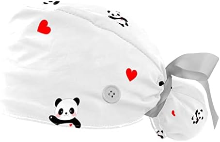 2pcs radna kapa s vrpcom tipke s tipkama za kravata slatka panda crvena srca Ponytail torbice za
