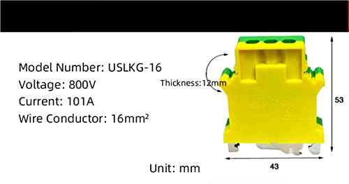 Serija UK žuti zeleni terminalni blok za uzemljenje za montažu na DIN šinu univerzalni priključak za ožičenje