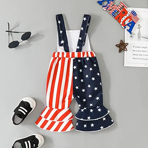 4. jula Unisex Djevojka Djevojka Dječak Bib Kombinezoni Američka zastava Romper kaiševi Dopusti povremeni džepni šorc patriotski odjeća