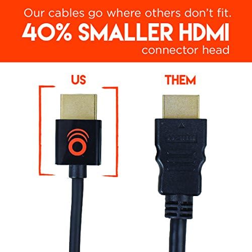 Echogear 6 'ultra tanak fleksibilan HDMI kabl - velike brzine podržava puni 1080p, 4K, ultrahd, 3D, Ethernet i audio povratni kanal - 6 stopa - Echo-ach6