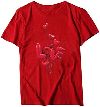 Ljetni vrhovi za ljubitelje Valentinovo za Valentinovo kratki majica kratkih rukava Classic Print koji