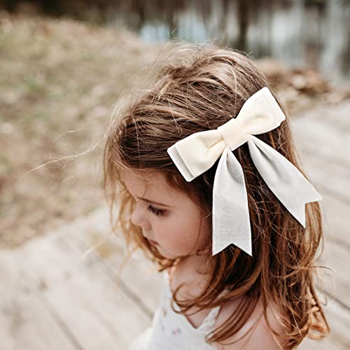 2kom 5 baršunaste bijele mašne za kosu djevojke kopče za kosu držač repa dodatna oprema za djevojčice malu djecu