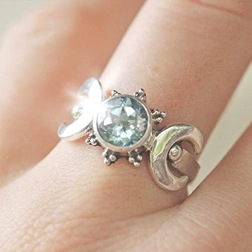 2023 Exquisite Vintage okrugli dijamantni zircon mjesečev prsten za žene Angažovanje prstenarskih poklona HI nisko prsten za kćer