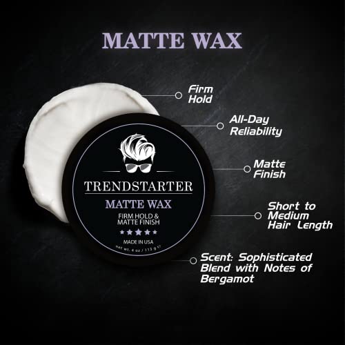 TRENDSTARTER-mat vosak – čvrsto držanje & amp; mat finiš muški Proizvodi za kosu – vrhunski cjelodnevni
