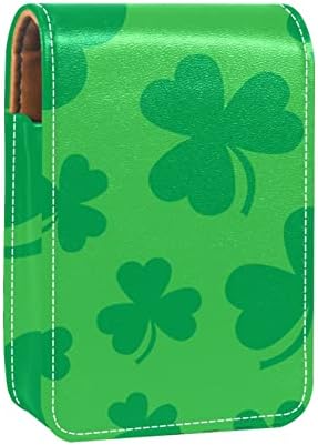 Mini ruž za usne sa ogledalom za torbicu, Lucky Irish Clover Shamrock Leafs for St. Patrick's Day Portable Case Holder Organization
