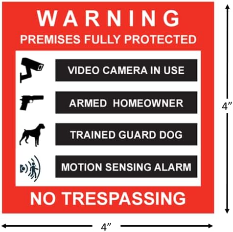Video + Naoružani Vlasnik Kuće + Pas Čuvar + Naljepnice Za Sigurnosno Upozorenje Alarma