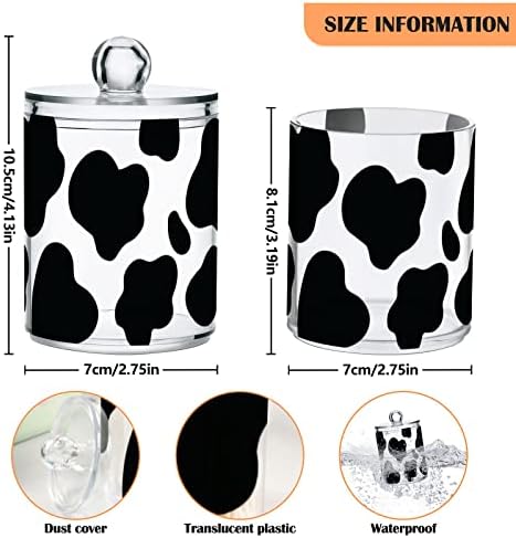 Bijela krava pamuk držač nosača kupaonske posude s poklopcem Postavite pamučni kuglični jastuk držač za držač
