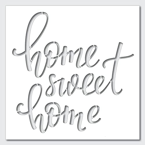 Stencil-Home Sweet Home kaligrafija najbolje vinilne velike šablone za slikanje na drvetu, platnu, zidu