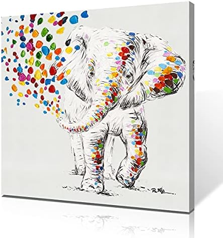 Happy Elephant Canvas Wall Art Slatka slonova prskanje vode Print slika za djecu soba kupatilo Poster uokviren