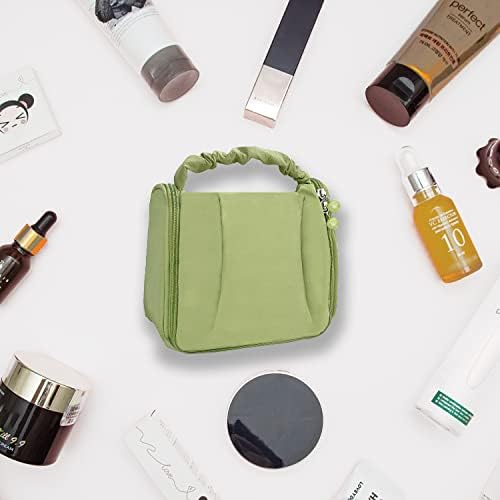 Zelena putna torba za šminkanje za žene Organizator Prijenosna putna kozmetička torba viseća