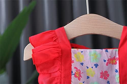 Red Baby Haljina set za bebe bez rukava Drešer hat hat ljetni odmor za dojenčad cvjetni mali kratki rukav cvjetni