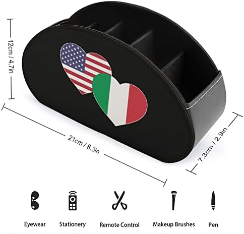 Američka italijanska zastava Daljinski upravljač za kontrolu TV-a PU kože Organizator kutije za odlaganje
