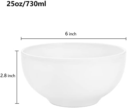Zenfun 8 Pack 25 oz Melamine posude, posude za bijelu supu Melamine salata, neraskidive posude za tjesteninu,