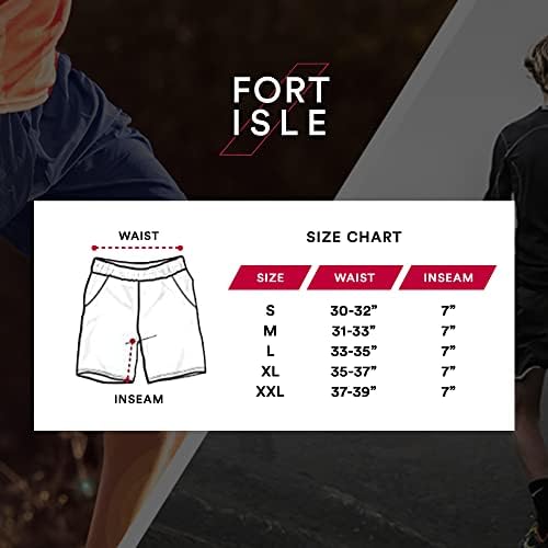 Fort Isle Muške kratke hlače 6 inča Inseam - lagani prozračni atletske kratke hlače za muškarce | Brze